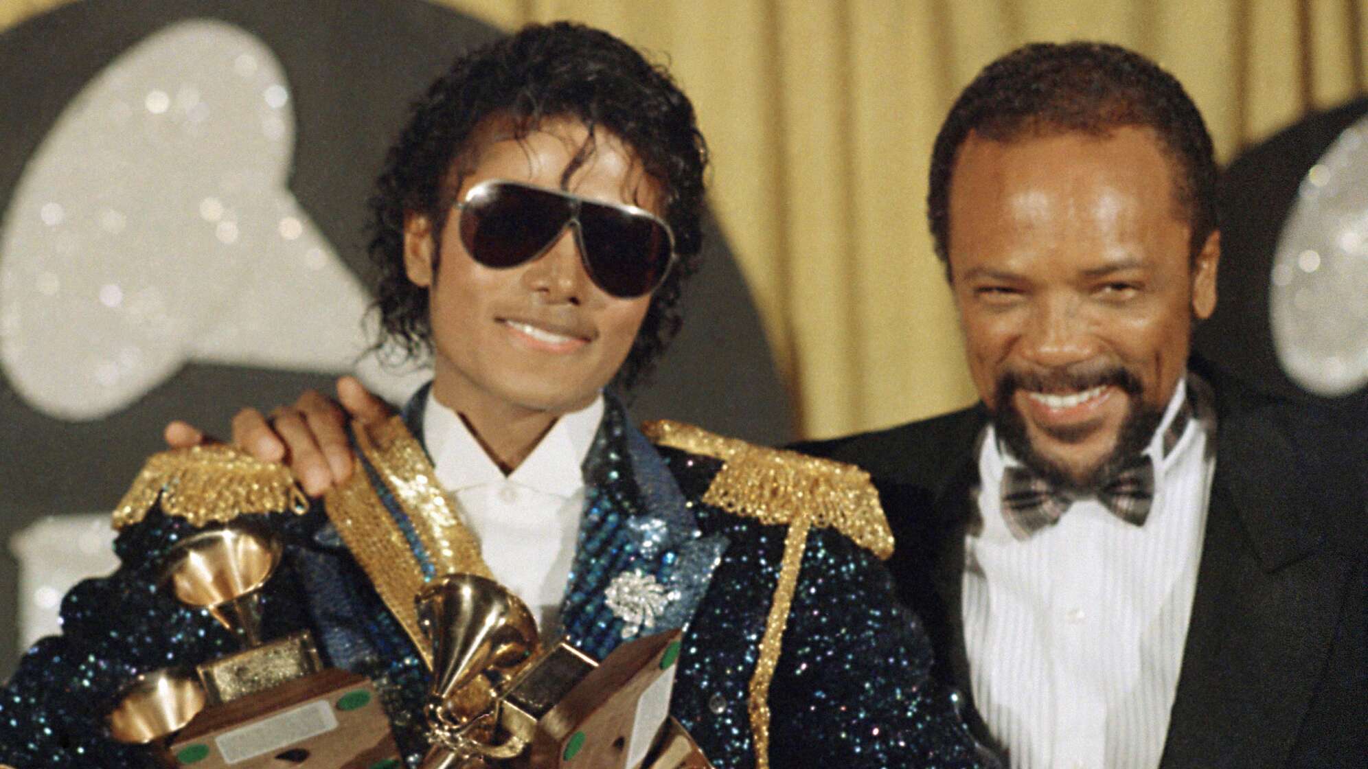 Michael Jackson mit seinem Produzenten Quincy Jones